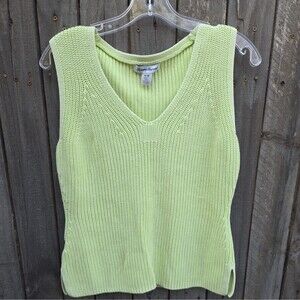 TOMMY BAHAMA Belle Haven Tank Sweater  Lime Pop Green - Women’s  M